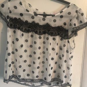 Candies sheer polka dot top